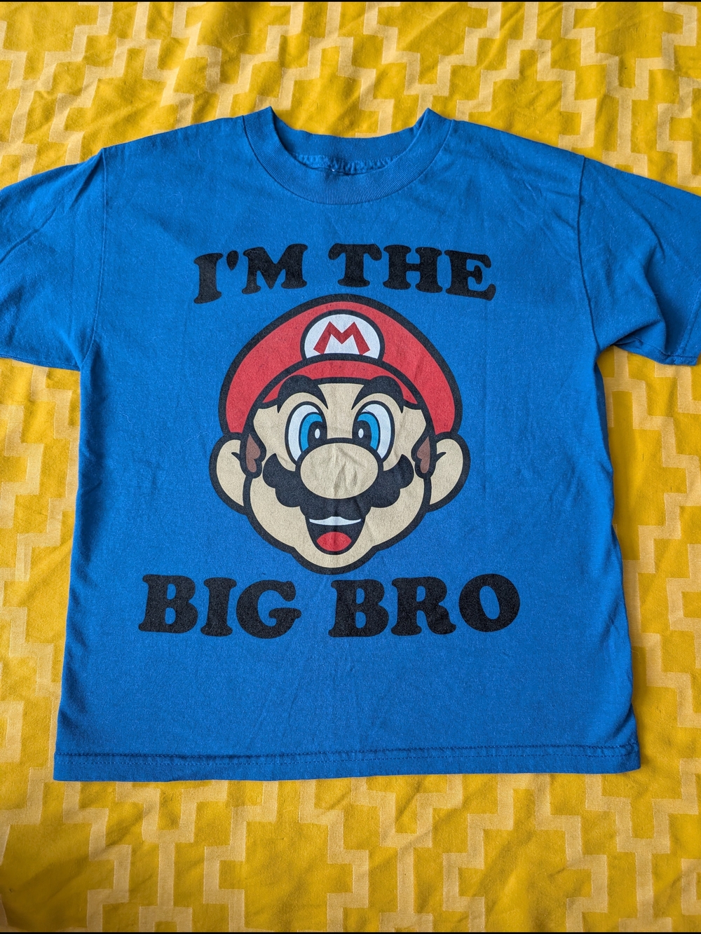 Nintendo Blue 'I'm The Big Bro' Mario Graphic Tee